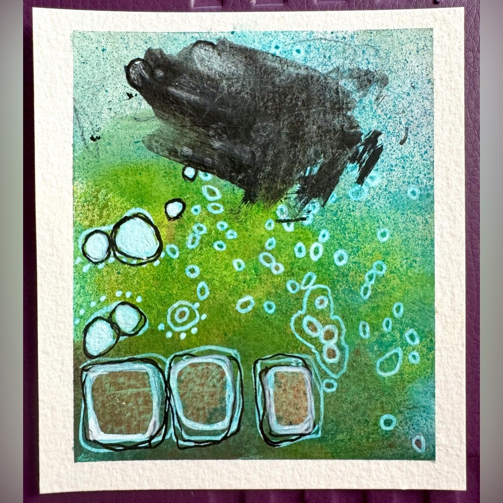 “Wind” Inspired Original Abstract Mixed Media Painting by Andrea Gingerich